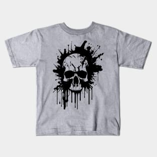 splash ink skull Kids T-Shirt